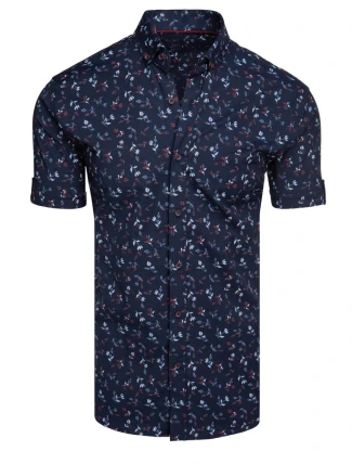 Pánske tmavomodré tričko s krátkym rukávom FashionStreet KX1038