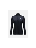 Tričko PEAK PERFORMANCE Player Longsleeve Polo Men, čierne Tričko PEAK PERFORMANCE Player Longsleeve Polo Men, čierne