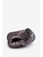 Dziecięce Śniegowce Ocieplane Futerkiem Z Uszkami Szare Betty