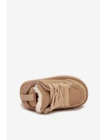 Detské tenisky vyhrievaný plyšový kožuch Beige Mireen Detské tenisky vyhrievaný plyšový kožuch Beige Mireen