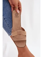 Dámské ploché sandály s pásky Eko Zamszové Béžové Florane