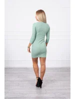 Šaty s ozdobnými gombíkmi tmavo mätové