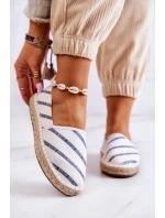 Damskie Modne Logowane Espadryle Big Star JJ274959 Białe