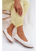 Síťované Materiálové Baleríny Dámské Bílé Sarina