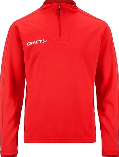 Craft Teamwear Evolve 2.0 Half Zip Jr Detská tréningová bunda s 1/4 zipsom 82.4764 jasne červená