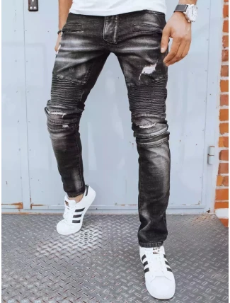 Pánske čierne nohavice FashionStreet UX3815