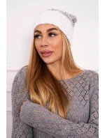 Paris fleecová čiapka K213 biela+sivá