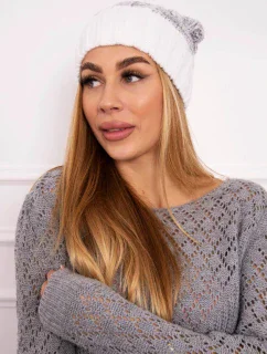 Paris fleecová čiapka K213 biela+sivá