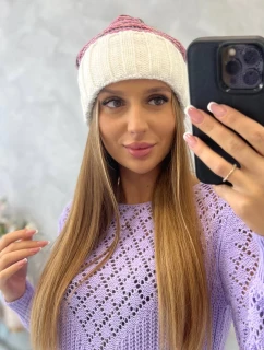 Dámska čiapka Feba K330 white+powder pink