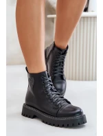 Botki Damskie Na Zamek Z Ozdobnym Sercem Czarne Obeena