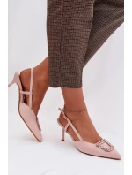 Dámské sandály na jehlovém podpatku s ozdobou Růžové Ismeria