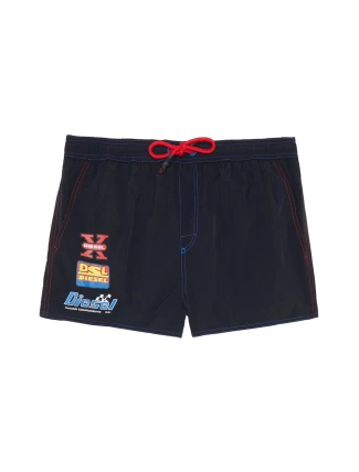 Pánske kúpacie kraťasy - 00SXLI-0QEAM-900 - čierna/červená - Diesel