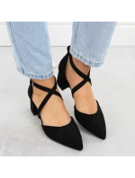 Dámske čierne sandále na podpätku Sergio Leone SK-830