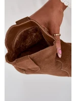 Wsuwane Botki Kowbojki Damskie Z Naturalnego Zamszu Camel Beretta