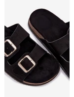 Dámské pantofle s přezkami Černé Oliena