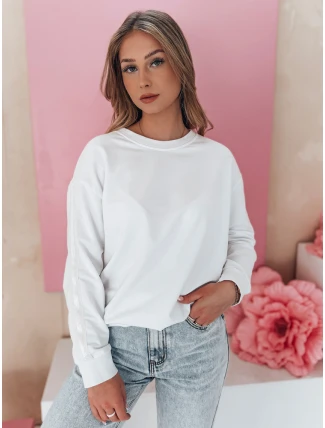 Dámska jednofarebná mikina LUMIVIA white FashionStreet BY1372 Dámska jednofarebná mikina LUMIVIA white FashionStreet BY1372