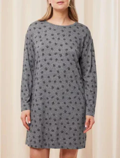 Dámska nočná košeľa Endless Comfort NDK LSL - DARK GREY MELANGE - tm. šedá M034 - TRIUMPH