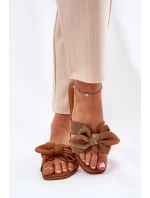 Płaskie Klapki Damskie Z Kokardką Camel Tobin