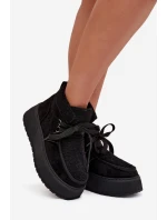 Śniegowce Damskie Na Platformie Z Futerkiem Czarne Florivelle