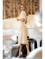 S400 Šaty s puzdrovými rukávmi - krémové S400 Šaty s puzdrovými rukávmi - krémové