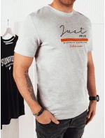 Pánske bavlnené tričko s potlačou šedé FashionStreet RX5424 Pánske bavlnené tričko s potlačou šedé FashionStreet RX5424