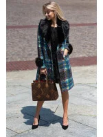 Dámsky viacfarebný kabát z tkaniny Boucle (FK-016)