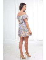 Zelené kvetinové šaty s otvorenými ramenami