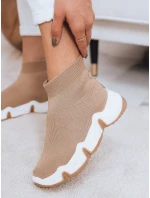 Dámske ponožkové topánky SOCKY khaki FashionStreet ZY0114