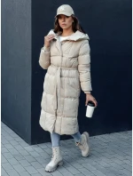 Dámsky prešívaný kabát CLOUTIQUE beige FashionStreet TY4372