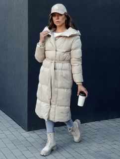 Dámsky prešívaný kabát CLOUTIQUE beige FashionStreet TY4372