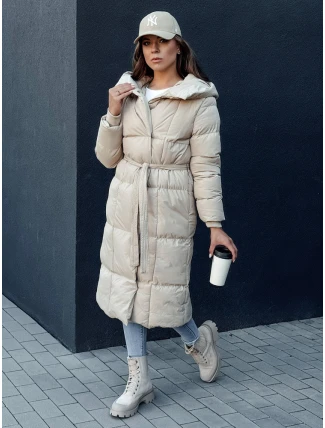 Dámsky prešívaný kabát CLOUTIQUE beige FashionStreet TY4372