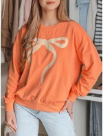 Dámska nadrozmerná mikina SOFTTIE oranžová FashionStreet BY1378 Dámska nadrozmerná mikina SOFTTIE oranžová FashionStreet BY1378