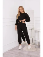 Zateplená súprava s krátkou mikinou čierna Zateplená súprava s krátkou mikinou čierna