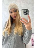 Tenká čiapka Oliwia K252 svetlo béžová