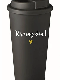 KRÁSNY DEŇ! - čierny termohrnček 475 ml