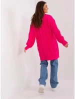 Dámske svetrové šaty AT SW 2367 1.35P Fluo pink - FPrice Dámske svetrové šaty AT SW 2367 1.35P Fluo pink - FPrice