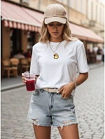 Dámske tričko s aplikáciou MIA ROSE ecru FashionStreet RY2254 Dámske tričko s aplikáciou MIA ROSE ecru FashionStreet RY2254