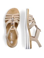 Pohodlné sandále Rieker W RKR680 beige Pohodlné sandále Rieker W RKR680 beige