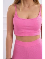 Súprava s blúzou hore pruhovaná svetlo ružová