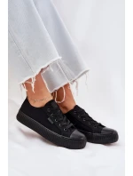 Dámske plátenné tenisky na platforme Big Star - čierne