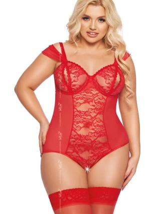 Dámske sexy plus size body Dora 1901 Red - SoftLine