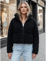 Dámska krátka zimná bunda z alpaky CELESTIAL black FashionStreet TY4481z Dámska krátka zimná bunda z alpaky CELESTIAL black FashionStreet TY4481z