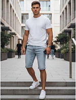 pánske džínsové šortky s lemom modré FashionStreet SX2615
