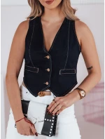 Dámska krátka džínsová vesta JEANSPICE tmavomodrá FashionStreet TY4795