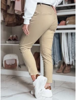 Dámske nohavice chinos s opaskom LINESKA dark beige FashionStreet UY2578