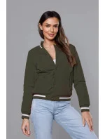 Dámska bunda typu bomber v army farbe (16M9070-136)