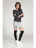 Dámske voľnočasové krátke šaty šedo-čierne - Čierna - Numinou