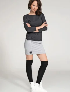 Dámske voľnočasové krátke šaty šedo-čierne - Čierna - Numinou