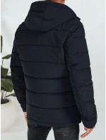 Pánska prešívaná zimná bunda s kapucňou FashionStreet navy blue TX5054