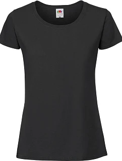 Fruit of the Loom Lady-Fit Iconic 195 T Dámske tričko z hrubej bavlny 16.1424 čierne